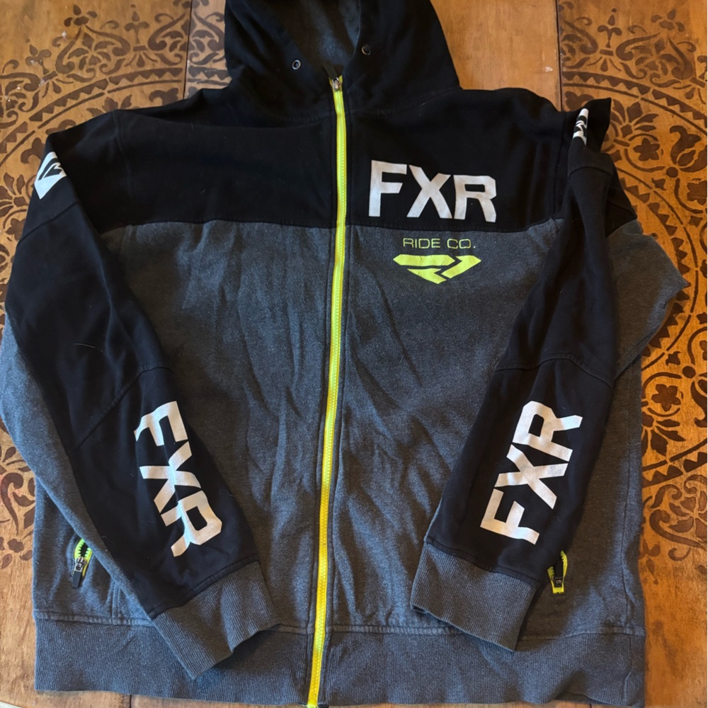 FXR Men's Black and Gray Hoodie